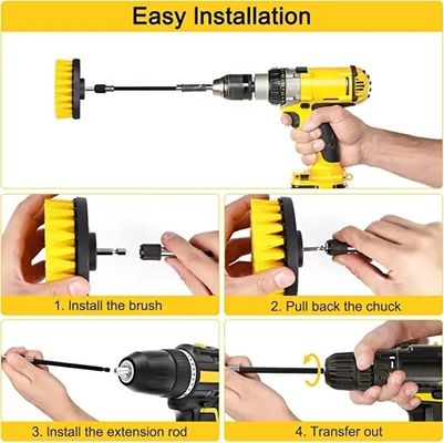 Set di spazzole per la pulizia - Kit di asciugamani per spazzole Power Scrubber con accessorio estensibile per auto
