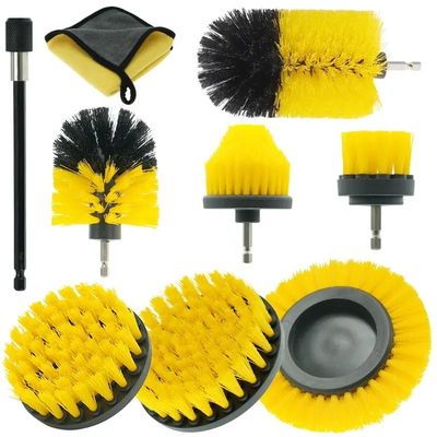 Set di spazzole per la pulizia - Kit di asciugamani per spazzole Power Scrubber con accessorio estensibile per auto