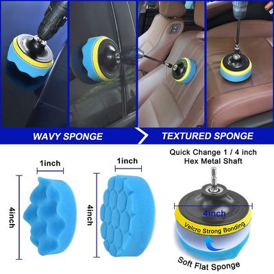 21 Pcs attrezzi per la pulizia dell' auto kit di lucidatura cuscinetti di spugna per ruote bordo interno