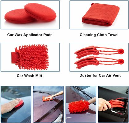 Ingrosso 19 Pcs Car Wash Tools Kit Drill Clean Brush Detailing Brush With Bag For Auto Interior Exterior Washing