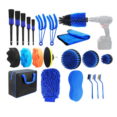 22pcs Car Drill Clean Brush Attachment per il lavaggio interno delle ruote degli pneumatici