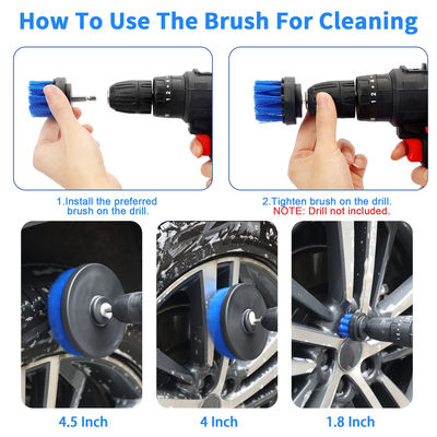 22pcs Car Drill Clean Brush Attachment per il lavaggio interno delle ruote degli pneumatici