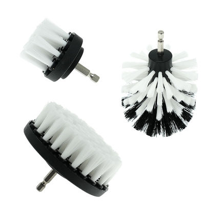 Bianco 2,5 pollici per la trivellazione della spazzola Power Scrubbing Brush Drill Attachment For Car Detailing