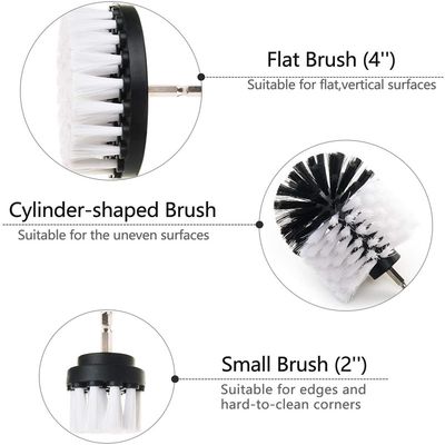 Bianco 2,5 pollici per la trivellazione della spazzola Power Scrubbing Brush Drill Attachment For Car Detailing