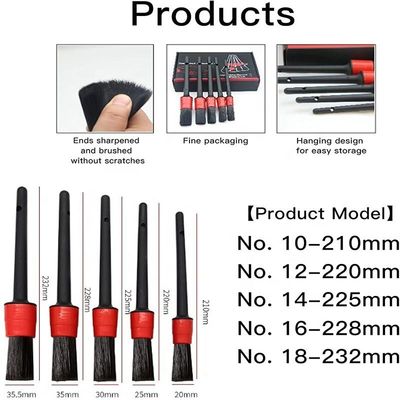 Vendita calda 5pcs Ultra Soft PP Spazzola per dettagliare l'interno dell'auto