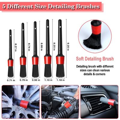 24 Pcs Car Detailing Brush Set Drill Soft Brushes Wash Kit Con Gel di Pulizia Per Interni Esterni Ruote Dashboard