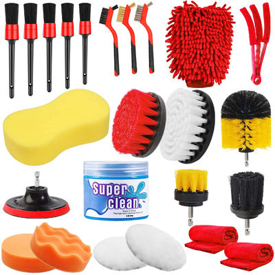 24 Pcs Autodetailing spazzola ceretta Spugna lavaggio interno esterno