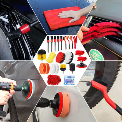 Strumenti per la pulizia dell'auto Set 24 Pcs Spazzola per la pulizia automatica Spugna per la pulizia dell' interno Esterno