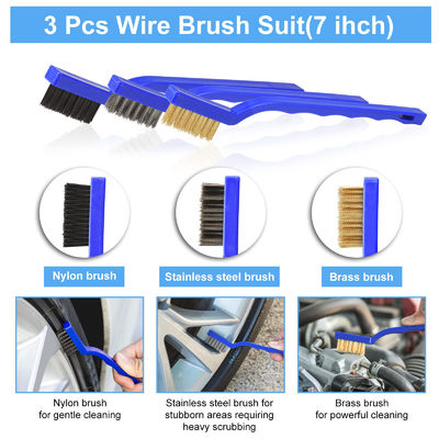 23 Pcs Perforazione spazzole morbide Attached Auto dettaglio spazzola blu per la pulizia delle ruote