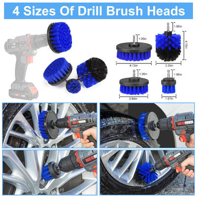 23 Pcs Perforazione spazzole morbide Attached Auto dettaglio spazzola blu per la pulizia delle ruote