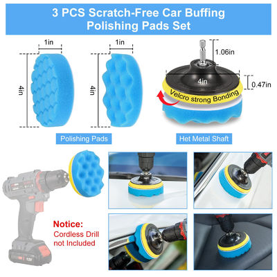 23 Pcs Perforazione spazzole morbide Attached Auto dettaglio spazzola blu per la pulizia delle ruote
