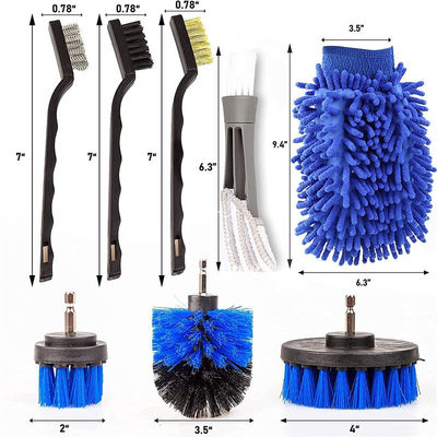 18 PCS Spazzole per la pulizia auto Kit di spazzole per il lavaggio delle ruote auto