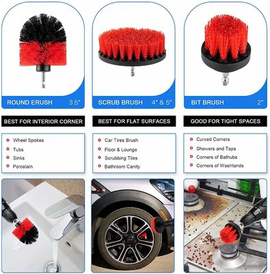 19pcs Set spazzole per dettagli auto con borsa da porta tutti gli scopi puliti per pulire interni, esterni