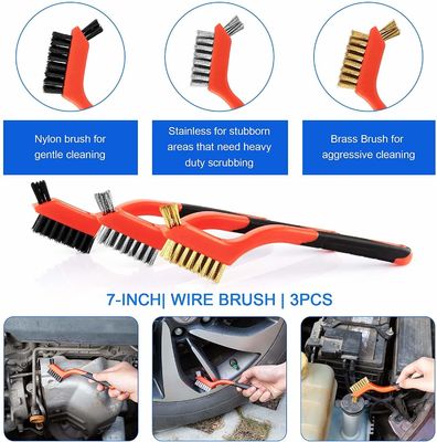 19pcs Set spazzole per dettagli auto con borsa da porta tutti gli scopi puliti per pulire interni, esterni