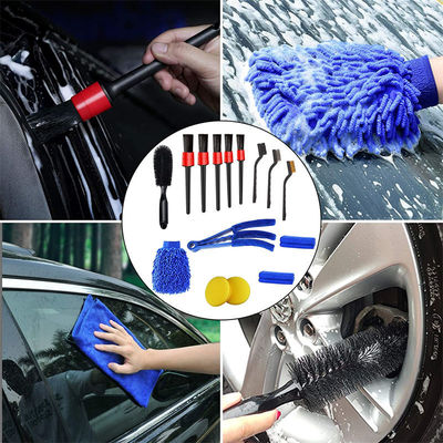Prezzo di fabbrica 15 PCS Pelle morbida spazzola auto pulizia dettagliata utensili per auto impostato per pulire ventilazioni Dash Trim ruote