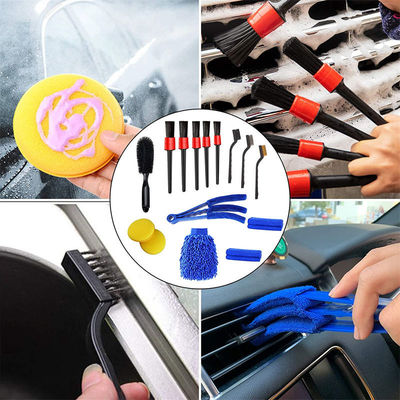 Prezzo di fabbrica 15 PCS Pelle morbida spazzola auto pulizia dettagliata utensili per auto impostato per pulire ventilazioni Dash Trim ruote