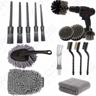 Nuovo set grigio per la pulizia dell' auto 16PCS Strumenti per la pulizia dell' auto