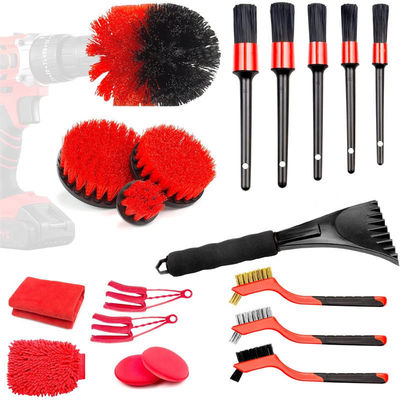 19Pcs Set spazzola per auto per auto per la pulizia di auto interno motociclo