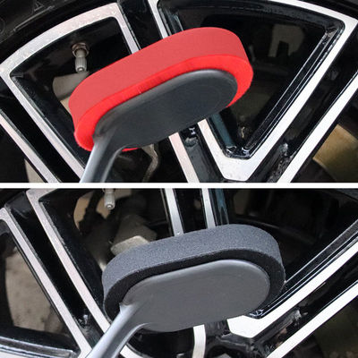 Logo personalizzato Spazzola di schiuma per auto Applicatore di spazzola per ruote in microfibra Spugna di lucidatura