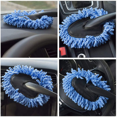 3Pcs Blu Soft Duster Car dettaglio spazzola Microfibra Legatura ruota spazzola con manico lungo