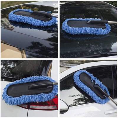 3Pcs Blu Soft Duster Car dettaglio spazzola Microfibra Legatura ruota spazzola con manico lungo