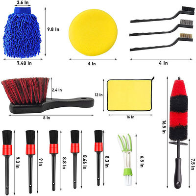 12PCS Auto Car Detailing Brush Vent Cleaner Tool Kit per pneumatici Dashboard interno esterno