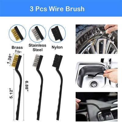 Pulizzatore per autoveicoli personalizzato, kit di spazzole, ruote, cruscotto, 19 pezzi