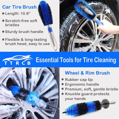 Pulizzatore per autoveicoli personalizzato, kit di spazzole, ruote, cruscotto, 19 pezzi