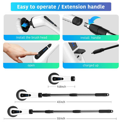 Pulizzatore elettrico senza fili a 220 giri al minuto Pulizzatore elettrico per la doccia con 7 teste di ricambio