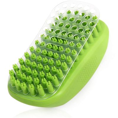 Bagno rilassante dog wash scrubber gomma PET massaggio spazzola per capelli lunghi corti