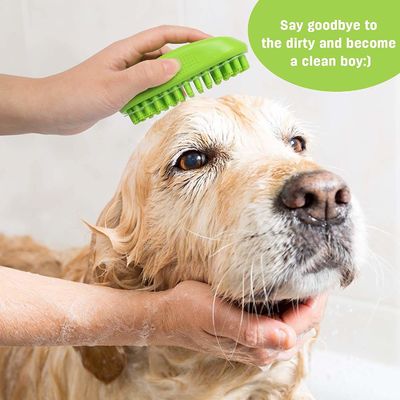 Bagno rilassante dog wash scrubber gomma PET massaggio spazzola per capelli lunghi corti