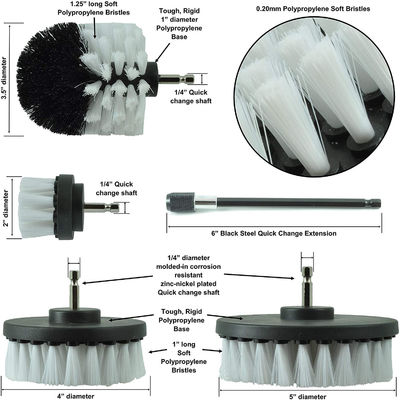 5pcs 2,5 pollici per la trivellazione della spazzola Power Scrubbing Brush Drill Attachment For Car Detailing