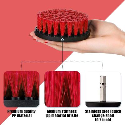 Custom Rosh Approved Drill Scrub Brush Set con colore rosso da 4 pollici