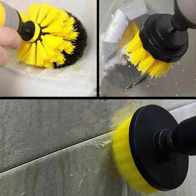3pcs Kit di spazzole da trapano giallo per una migliore pulizia