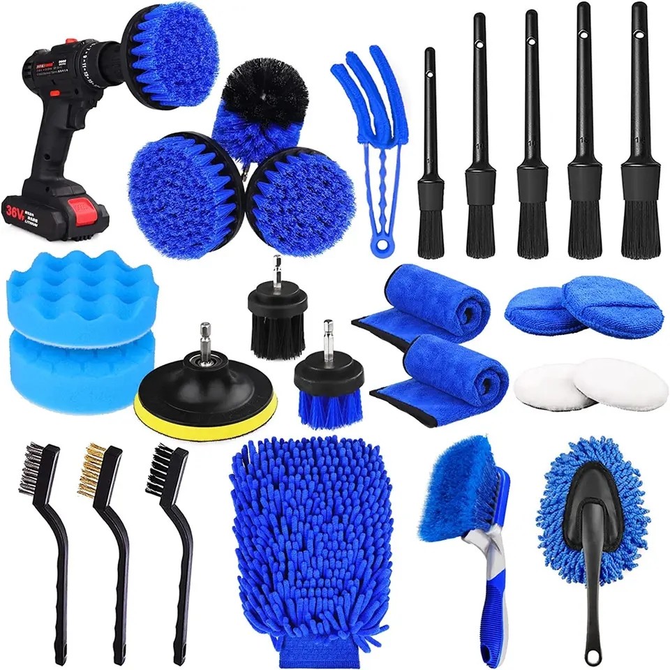 26pcs Car Detailing Brush Set Auto Car Cleaning Tools Kit Per Interni