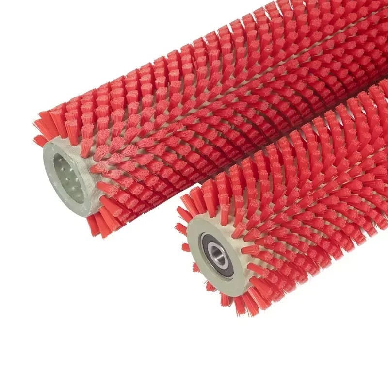 Spazzola a rulli industriali in nylon cilindrico per la pulizia della cinghia trasportatrice