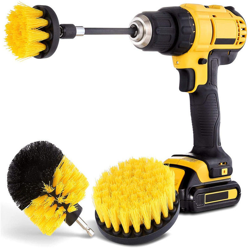 Set di spazzole da trivello 4 Pcs Spazzole da trivello Power Scrubber Pulizzatore Spazzola estesa Long Attachment Set per la pulizia domestica