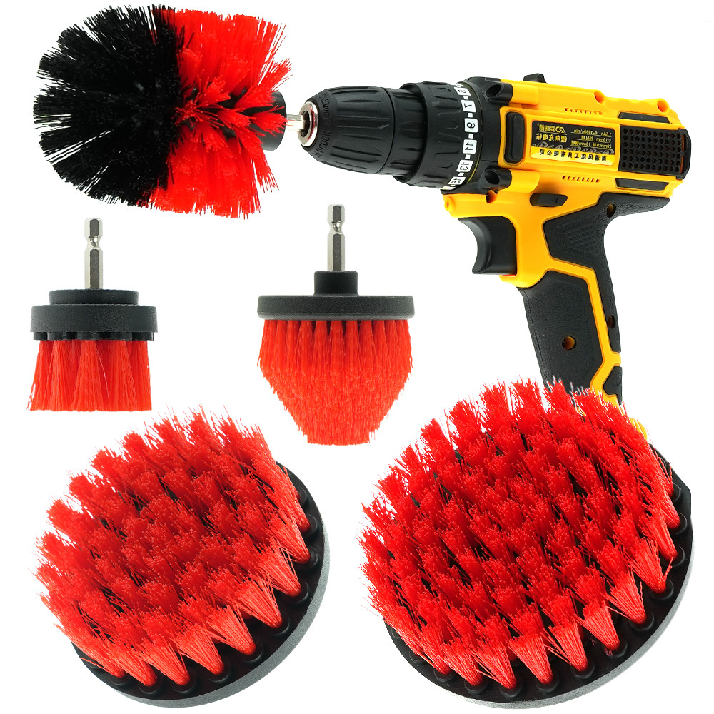 Vendita a caldo 5 pezzi Pp Foratura spazzola scrub Attachment Set per la pulizia del bagno tappeto auto