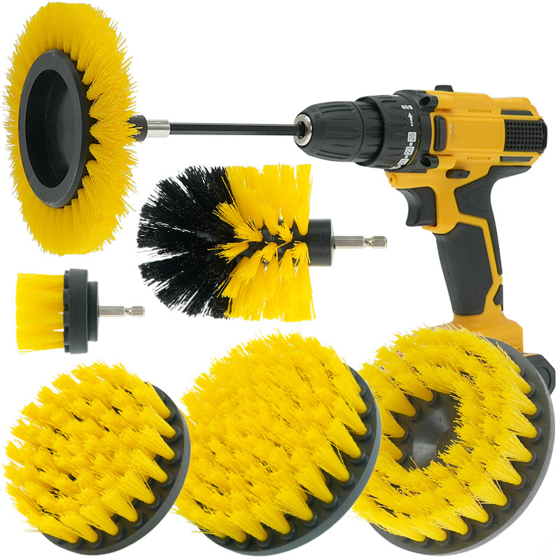 Spazzola da pulizia per trapano elettrico da 4 pollici Set di spazzola da trapano da spazzola morbida per il bagno sul pavimento