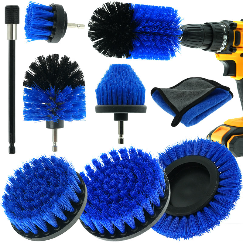 9PC Blue Grout Brush Drill Attachment Sponge Ruota dell'auto dettaglio
