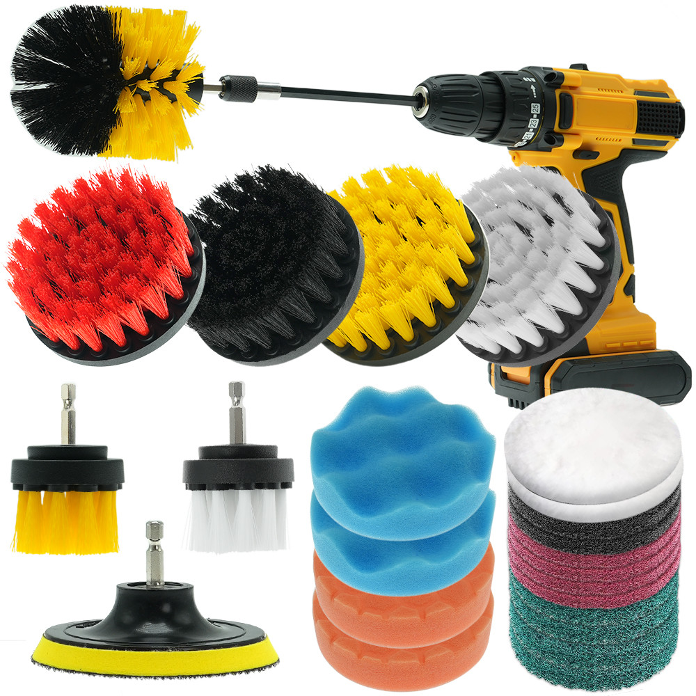Pollipropilene per capelli, pennello, accessori, set giallo, 25 pezzi