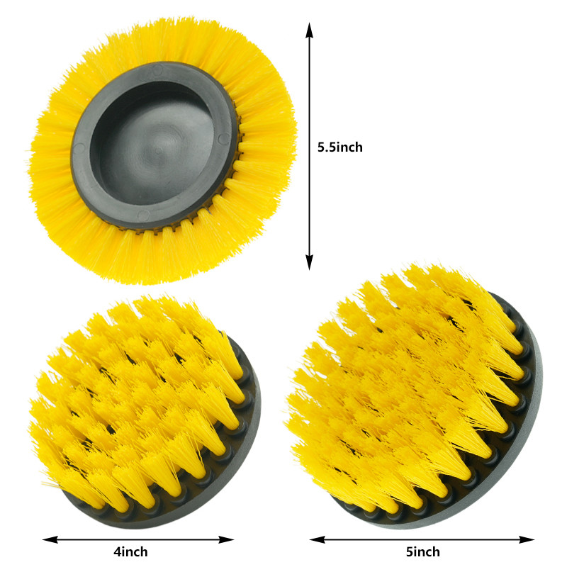 3pcs Hardness di spazzola media Power Scrubber Set con facile attacco per la trivellazione