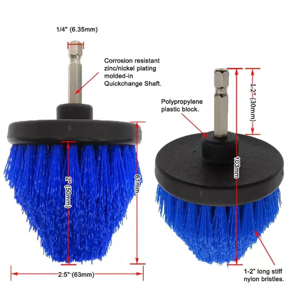 Pulizzatore a spazzola a foratura blu per una pulizia efficiente delle superfici