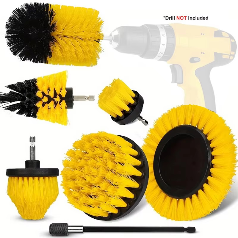 7 Pcs Autodetailing spazzola trapano set spazzola pulita Strumenti di pulizia spazzola set trapano