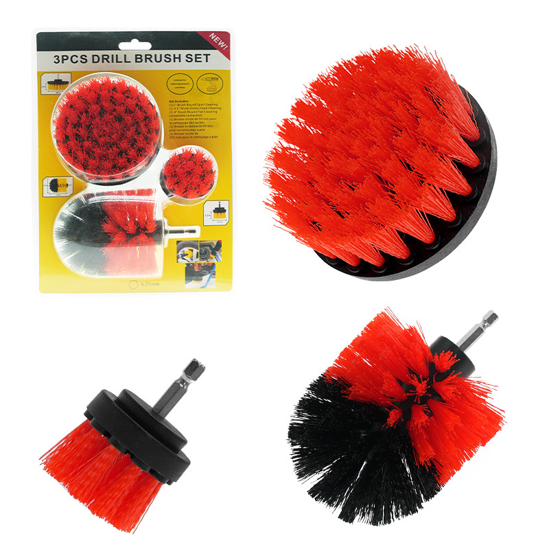 Pulizzatore a spazzola di colore rosso con foratura con spazzola morbida
