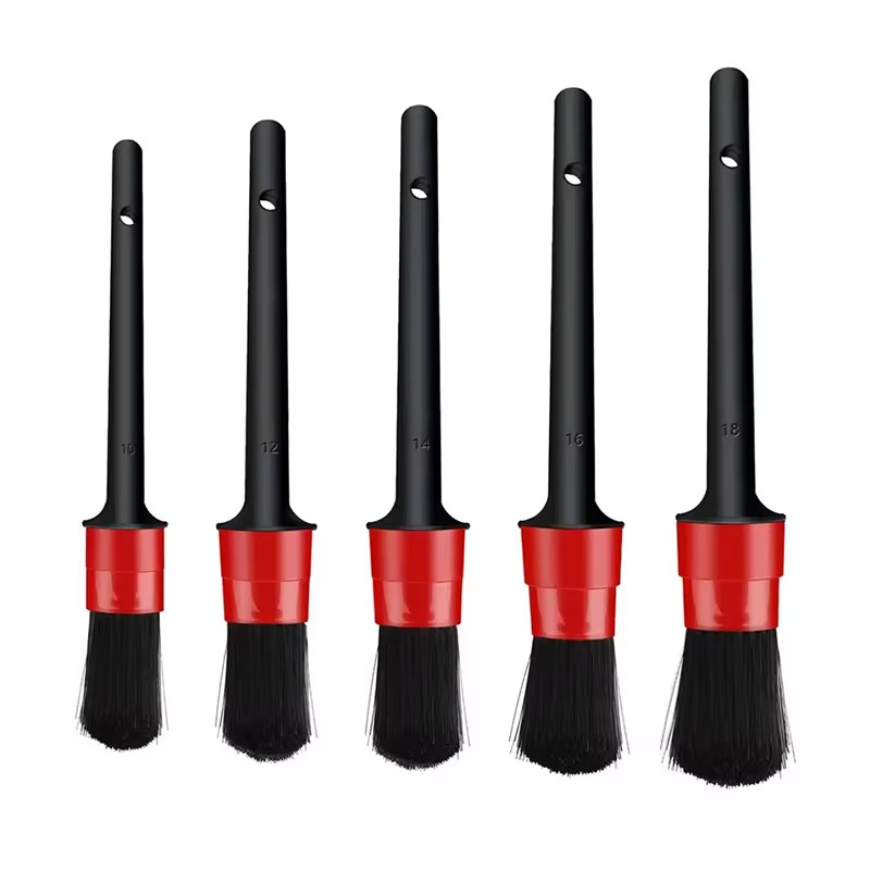 5pcs Pp dettaglio spazzola con colore rosso e nero per dettaglio di auto professionale