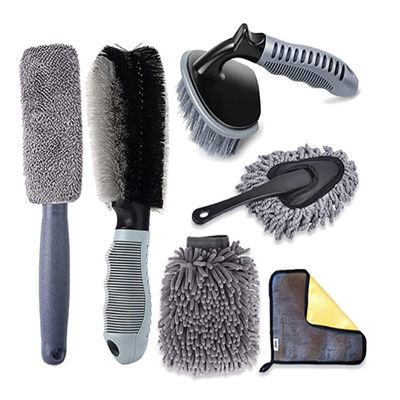 6pc Tipo T Manuale Single Car Detailing Brush Round Head per pneumatici